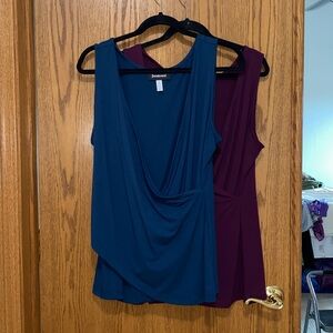 Two Betanrand two-way wrap shirts XL